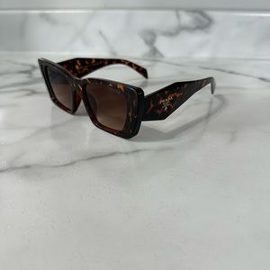 NWT Womens Prada Oversized Square Polarized Sunglasses Leopard Print